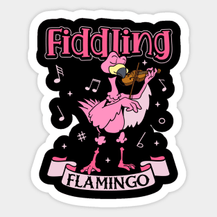 Fiddling Flamingo - Flamingo on the fiddle Sticker